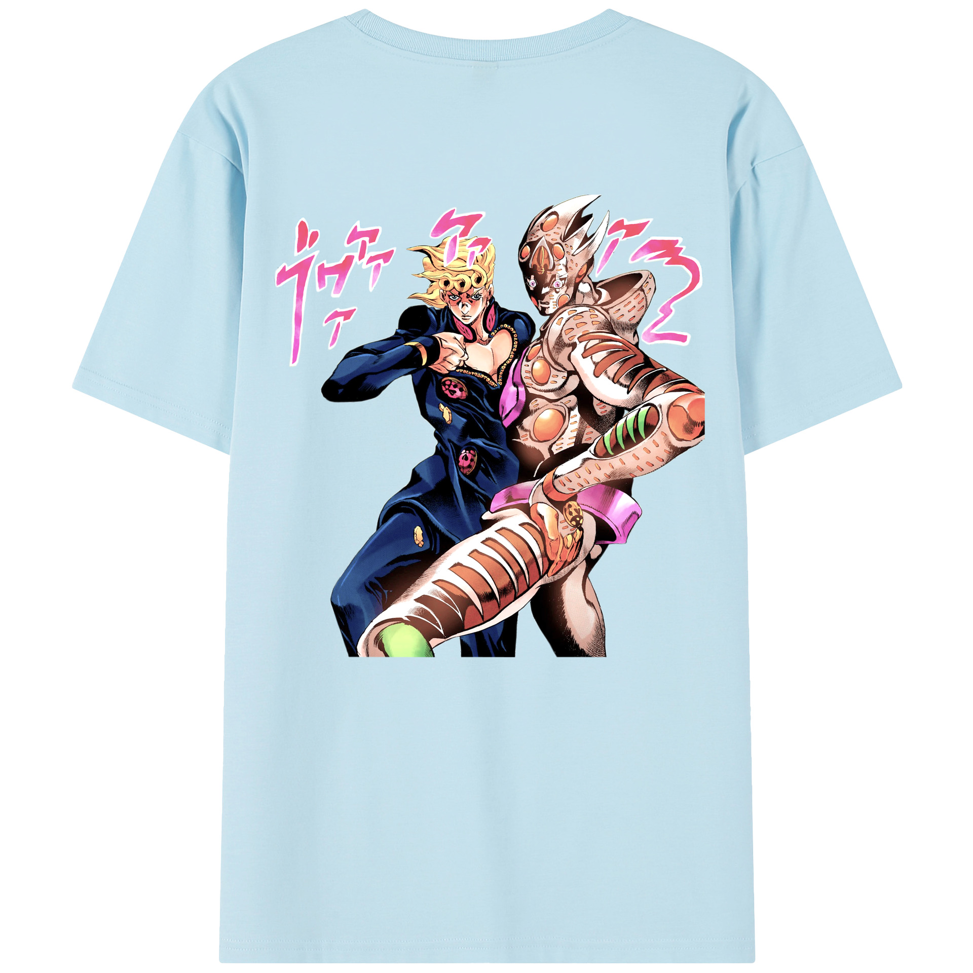 （画像用） ジョジョの奇妙な冒険 ジョルノ?ジョバァーナ JoJo's Bizarre Adventure Giorno Giovanna 綿100％半袖Tシャツ（背面プリント）